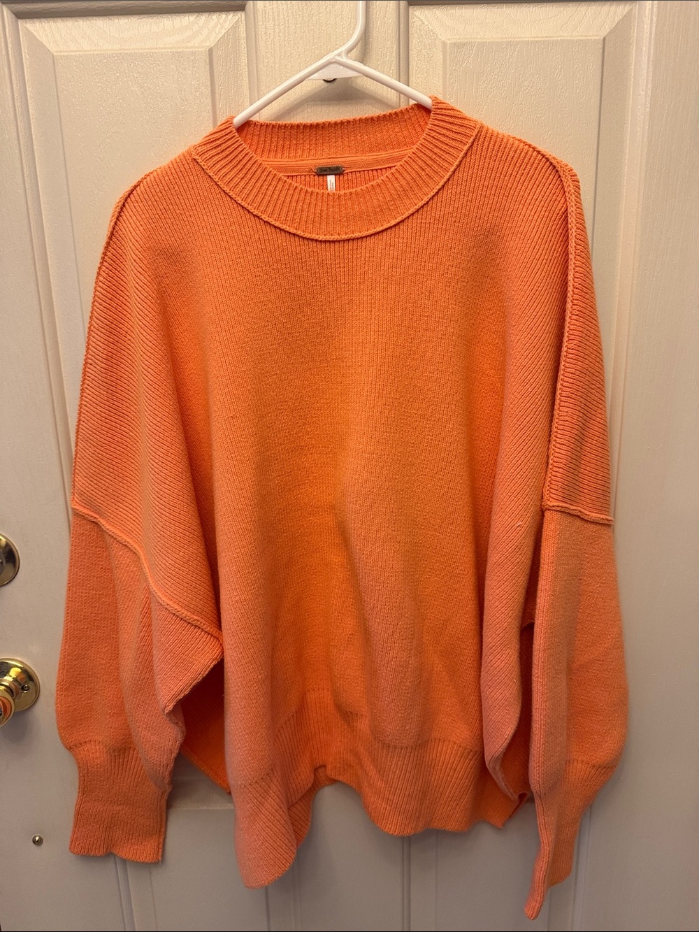 Free people Women's Oversized Orange Knit Sweater